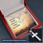 Cross Engraved Pendant Necklace Jewelry Men Women Military Chain Birthday Gift