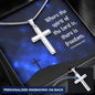 Cross Engraving Pendant Jewelry Necklace Women Men Chain Birthday Gift