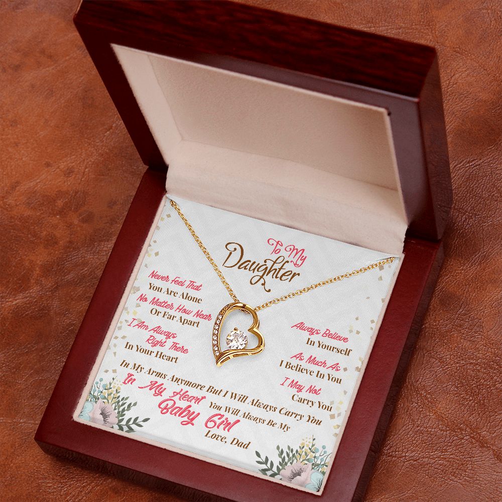 Dad To Daughter, Believe In Yourself Message Box + Heart Pendant Necklace