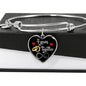 4 Years Anniversary Luxury Heart Silver Bangle - Freedom Look