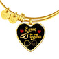 9 Years Anniversary Luxury Heart Gold Bangle - Freedom Look