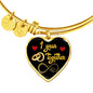 1 Year Anniversary Luxury Heart Gold Bangle - Freedom Look