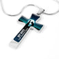Wife Married Anniversary Guardian Angel Cross Necklace Birthday Valentines and Christmas Gift