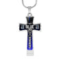 Blue Lives Matter Law Enforcement Cross Necklace Police Career Birthday and Christmas Gift