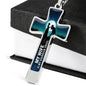 Wife Married Anniversary Guardian Angel Cross Necklace Birthday Valentines and Christmas Gift