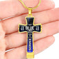 Blue Lives Matter Law Enforcement Cross Necklace Police Career Birthday and Christmas Gift