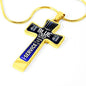 Blue Lives Matter Law Enforcement Cross Necklace Police Career Birthday and Christmas Gift