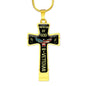 Protected By God & Veteran Cross Necklace Veteran's Day Military Retirement Birthday and Christmas Gift