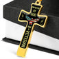 Protected By God & Veteran Cross Necklace Veteran's Day Military Retirement Birthday and Christmas Gift