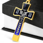 Blue Lives Matter Law Enforcement Cross Necklace Police Career Birthday and Christmas Gift