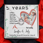 5 Years Anniversary Necklace Personalized with Name and Image