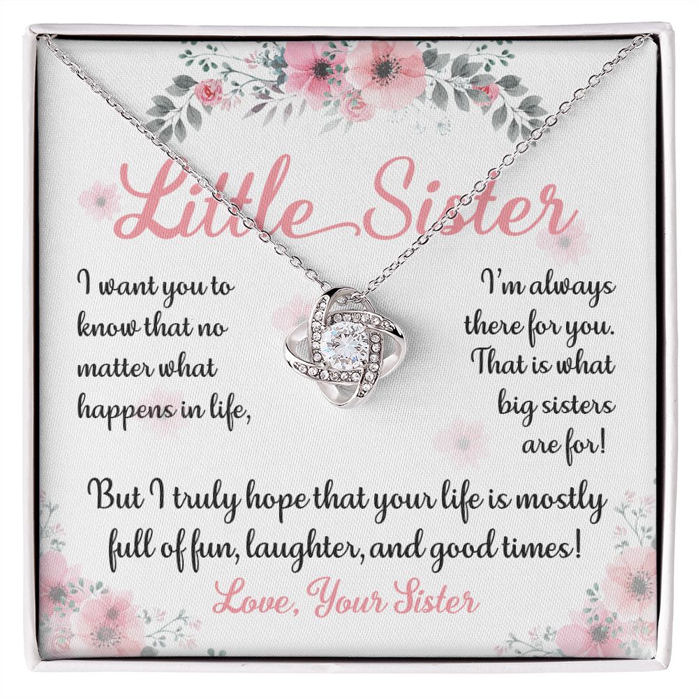 To Little Sis Jewelry Big Sister There For You Message Card + Necklace