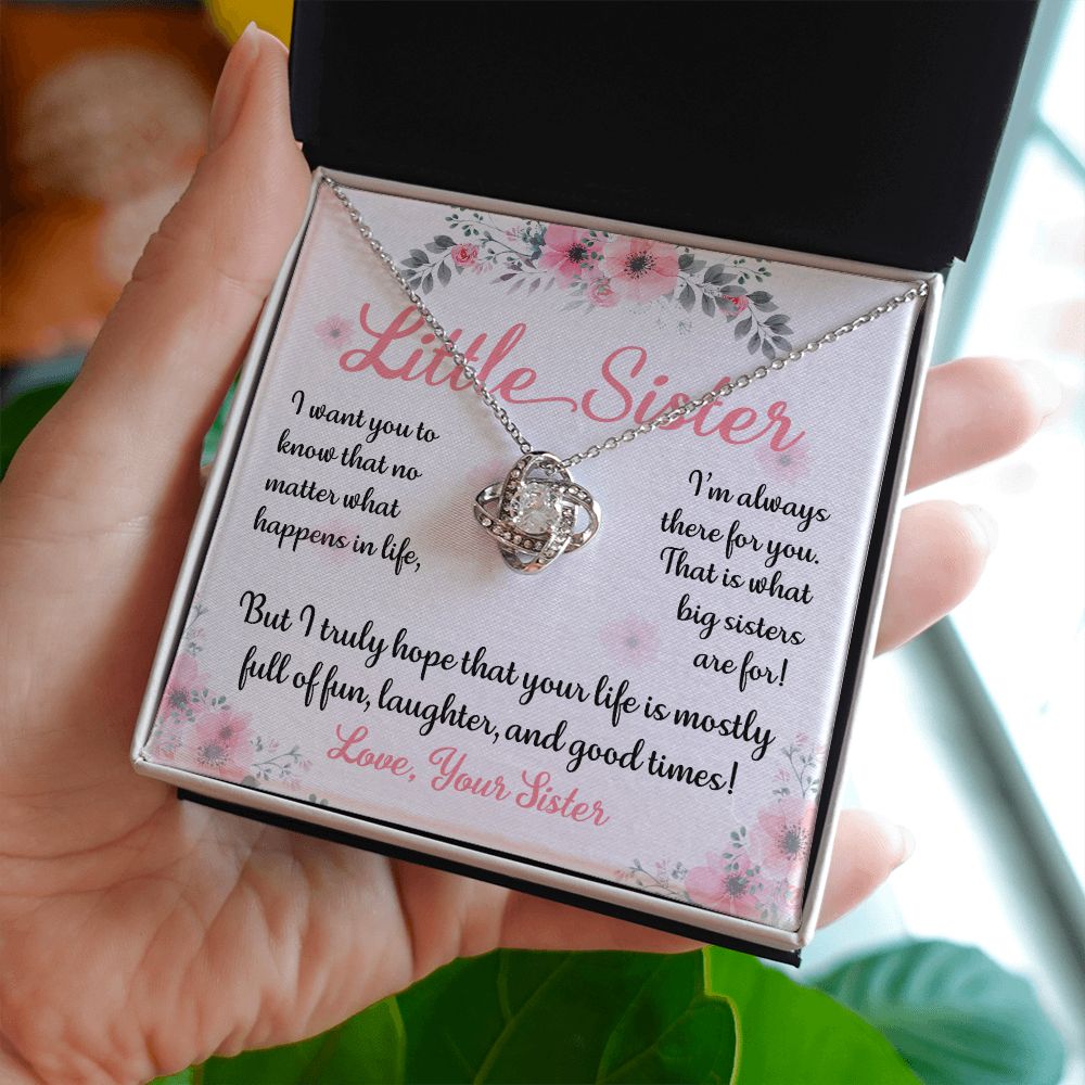 To Little Sis Jewelry Big Sister There For You Message Card + Necklace