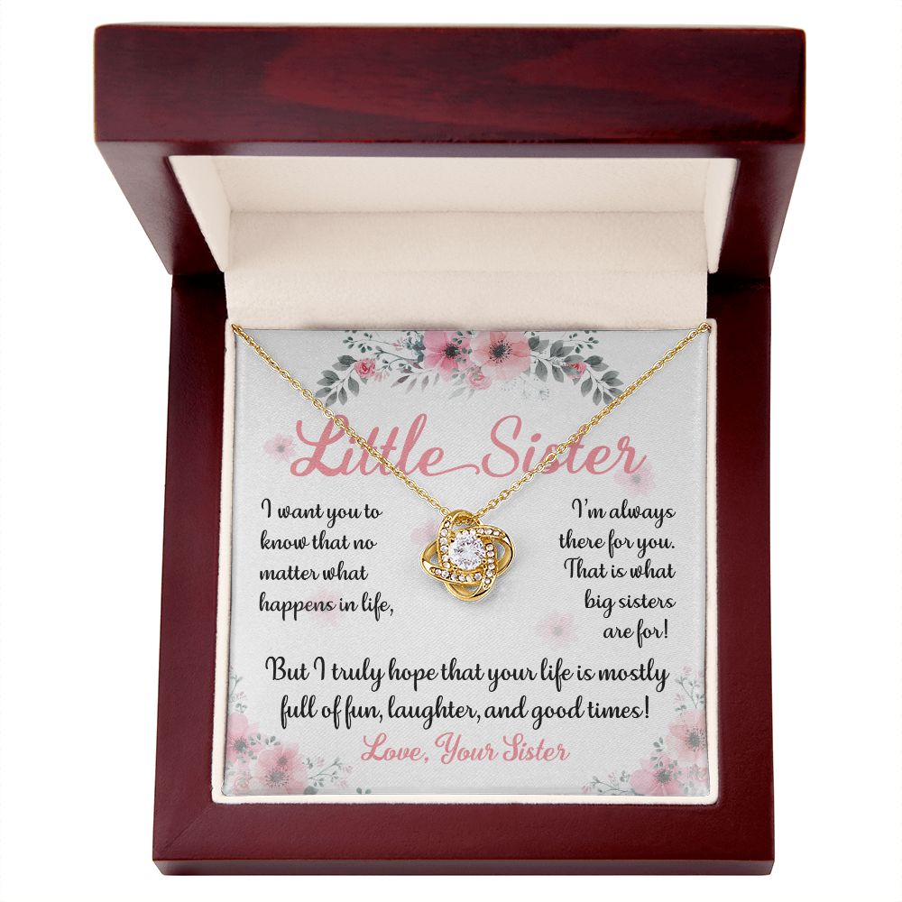 To Little Sis Jewelry Big Sister There For You Message Card + Necklace