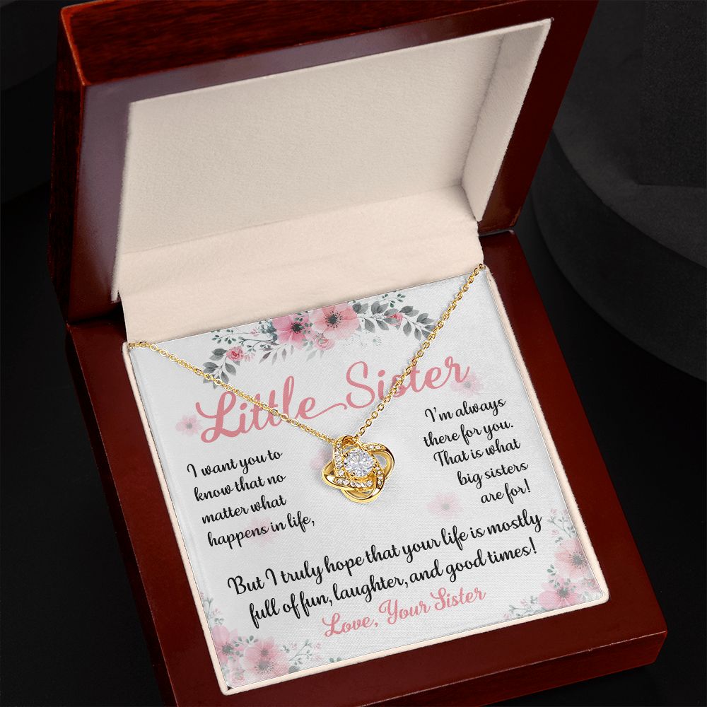 To Little Sis Jewelry Big Sister There For You Message Card + Necklace