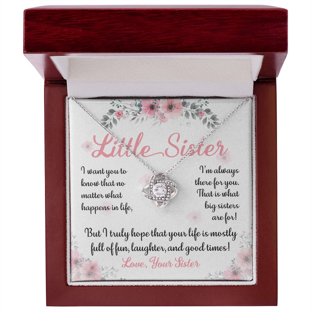 To Little Sis Jewelry Big Sister There For You Message Card + Necklace