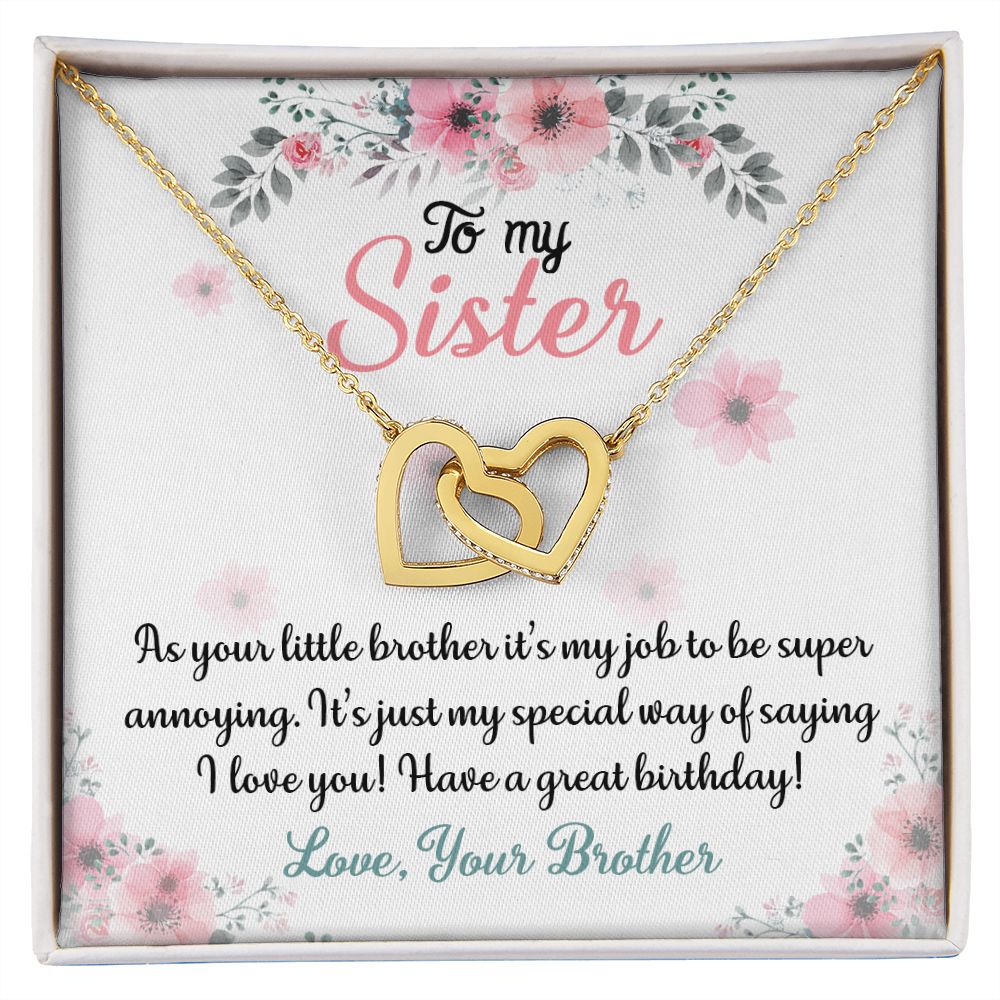 To my sister - From Btother 2 Hearts Together Necklace