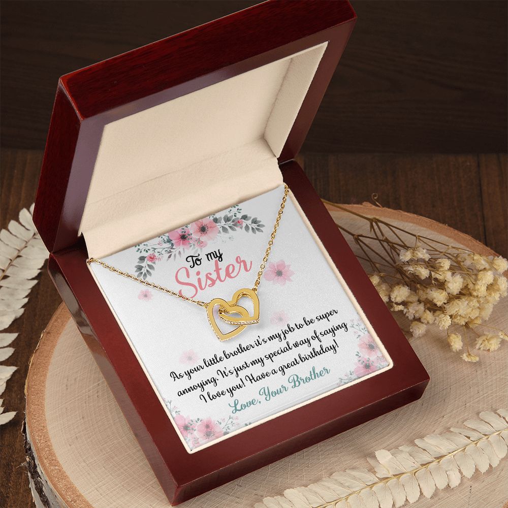 To my sister - From Btother 2 Hearts Together Necklace