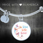 Live Life Love Butterfly Necklace And Bangle - Made in USA - Freedom Look