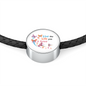 Live The Life You Love Woven Double-Braided Real-Leather Charm Bracelet - Freedom Look