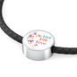 Live Life Love Woven Double-Braided Real-Leather Charm Bracelet (Circle) - Freedom Look