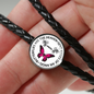Butterflies Are The Heaven Sent Kisses Of An Angel Woven Double-Braided Real-Leather Charm Bracelet (Circle) - Freedom Look