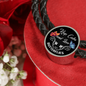 Keep Calm And Love Butterflies Woven Double-Braided Real-Leather Charm Bracelet (Circle) - Freedom Look
