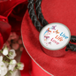 Live Life Love Woven Double-Braided Real-Leather Charm Bracelet (Circle) - Freedom Look