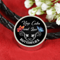 Keep Calm And Love Butterflies Woven Double-Braided Real-Leather Charm Bracelet (Circle) - Freedom Look