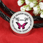 Butterflies Are The Heaven Sent Kisses Of An Angel Woven Double-Braided Real-Leather Charm Bracelet (Circle) - Freedom Look