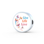 Live Life Love Woven Double-Braided Real-Leather Charm Bracelet (Circle) - Freedom Look