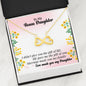 To My Bonus Daughter From Mom Stepmom Dad Stepdad Message + Infinity <3 Necklace
