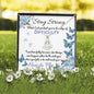 Stay Strong God Will Teach You Fly Inspirational Message Card Necklace - Blue (Anchor)