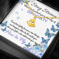 Stay Strong God Will Teach You Fly Inspirational Message Card Necklace - Blue (Anchor)