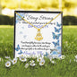Stay Strong God Will Teach You Fly Inspirational Message Card Necklace - Blue (Anchor)