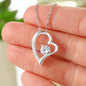 Husband To Wife Stronger + White Gold Plated Heart Pendant Necklace