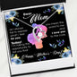 Mother's Day - Mom Necklace Flowers and Lovely Black Background Message Card Gift