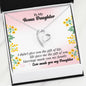 To My Bonus Daughter From Mom Stepmom Dad Stepdad Message Heart Pendant Necklace