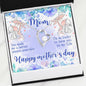 Mother's Day Necklace with Blue Flowers and Lovely Message Card