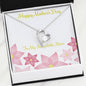 Mother's Day - Gift For Mom Heart Necklace Red Flowers Lovely Message Card