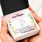 To My Bonus Daughter From Mom Stepmom Dad Stepdad Message Heart Pendant Necklace