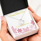 Mother's Day - Gift For Mom Heart Necklace Red Flowers Lovely Message Card