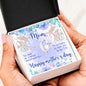 Mother's Day Necklace with Blue Flowers and Lovely Message Card
