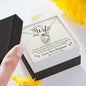 To My Wife From Husband Inspiration Message + White Gold Plated Heart Pendant Necklace