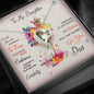 To my Daughter from Dad I Love You - Message Box Heart Pendant Necklace