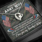 Army Wife from Husband Birthday Gift - Message Box Heart Pendant Necklace