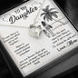 Daughter from Mom Love - Message Box Heart Pendant Necklace