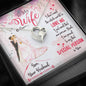 Husband To Wife Stronger + White Gold Plated Heart Pendant Necklace
