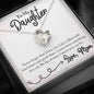 To My Daughter from Mom - Lovely Message Box Heart Pendant Necklace