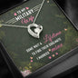 Militery Wife Married from Husband - Message Box Heart Pendant Necklace